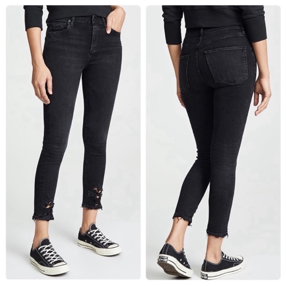 AGOLDE Sophie Crop High Rise Black Denim Jeans  Style A018 C-844 Size 27